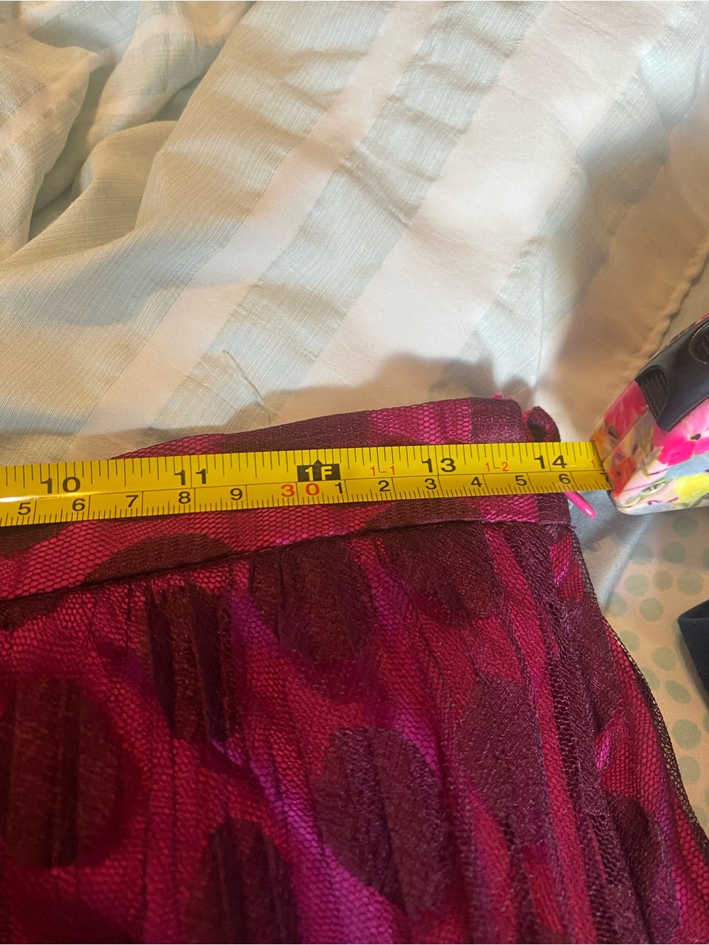 Anthropologie Phoebe pleated Burgundy Polka Dot Maxi Skirt - Picture 3 of 6